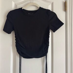 Zara black t shirt crop